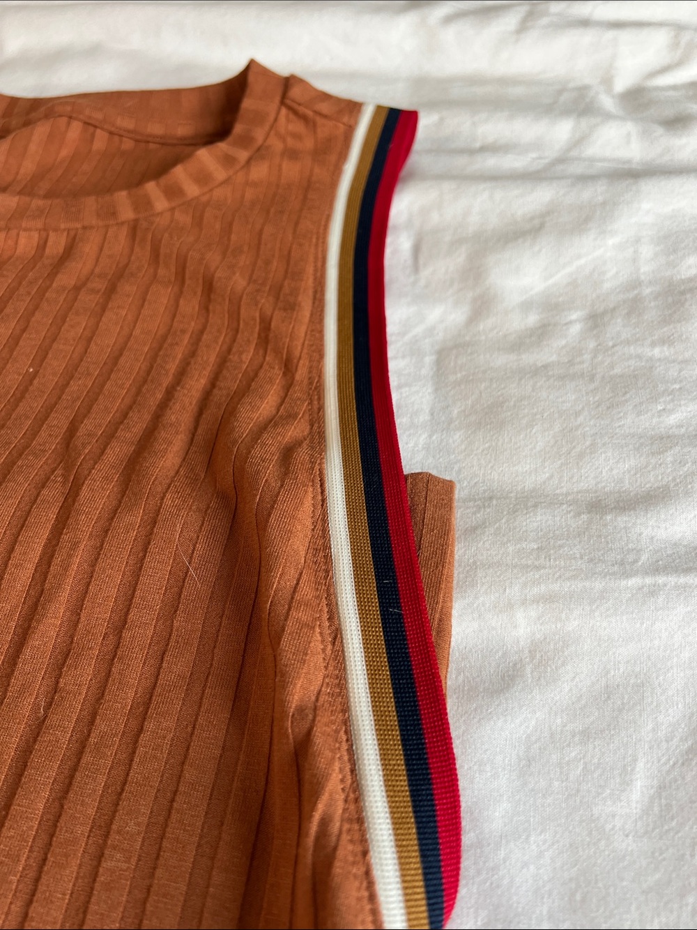 Women’s Ribbed Tank Dress - Rust - Picture 2 of 3